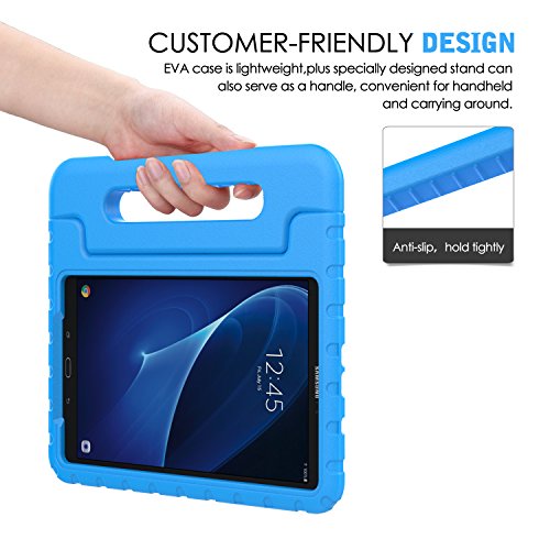 MoKo Funda Compatible con Samsung Galaxy Tab A 10.1 2016 - Ligero y Super Protective Funda diseñar Especialmente para los niños para Galaxy Tab A 10.1(SM-T580/T585, sin Lápiz), Azul