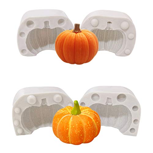 Molde de silicona 3D para Halloween, calabaza, fondant, pastel, chocolate, decoración para hacer uno mismo 01