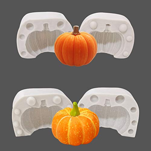 Molde de silicona 3D para Halloween, calabaza, fondant, pastel, chocolate, decoración para hacer uno mismo 01