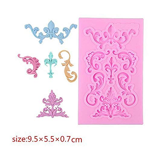 Molde de silicona para pasteles (un juego de 12) Flor de encaje Retro Relieve Silicona Decoración Fondant de azúcar Molde para formación de hielo Estera para decoración de pasteles