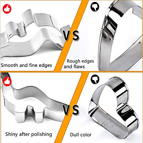 Moldes de Galletas, Cortadores Galletas Dinosaurio， 6pcs Acero Inoxidable Galletas Cortador para Cookie, Fondant, Formas Navideña Variadas Fiesta Navidad Galletas