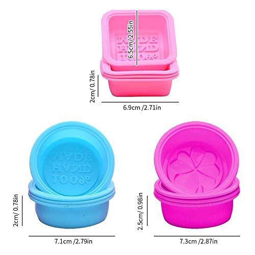 Moldes de silicona para jabón, 21 unidades de moldes de silicona para hacer jabón, hechos a mano, rectangulares, redondos, ovalados