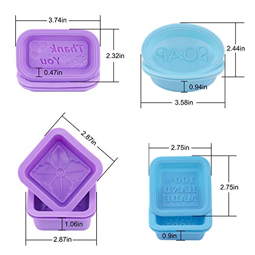 Moldes de silicona para jabón, 21 unidades de moldes de silicona para hacer jabón, hechos a mano, rectangulares, redondos, ovalados