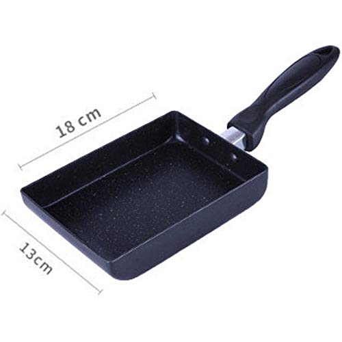 MOLUO Olla Sartén Antiadherente de 13x18 cm/Sartén de Huevo/Sartén Cuadrada/Tortilla Japonesa de Huevo Dulce/Cocina de inducción/Gas/Estufa BBQ