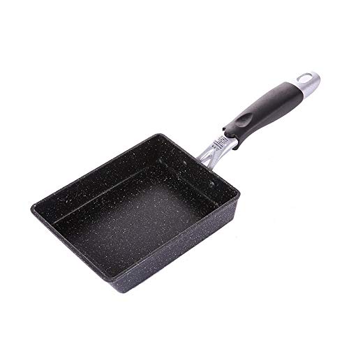 MOLUO Olla Sartén Antiadherente de 13x18 cm/Sartén de Huevo/Sartén Cuadrada/Tortilla Japonesa de Huevo Dulce/Cocina de inducción/Gas/Estufa BBQ