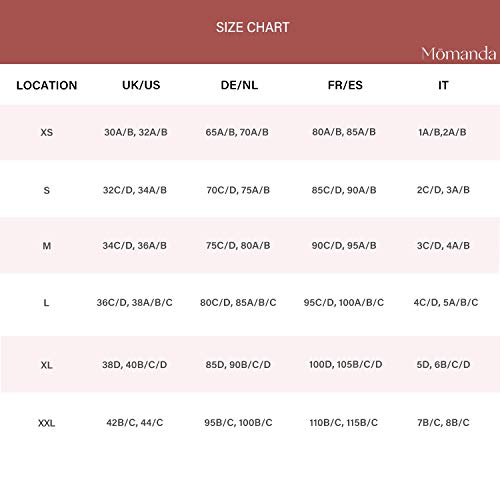 MOMANDA Mujer Encaje Sujetador Premamá Bralette sin Aros con Relleno Rosa Blanca XL