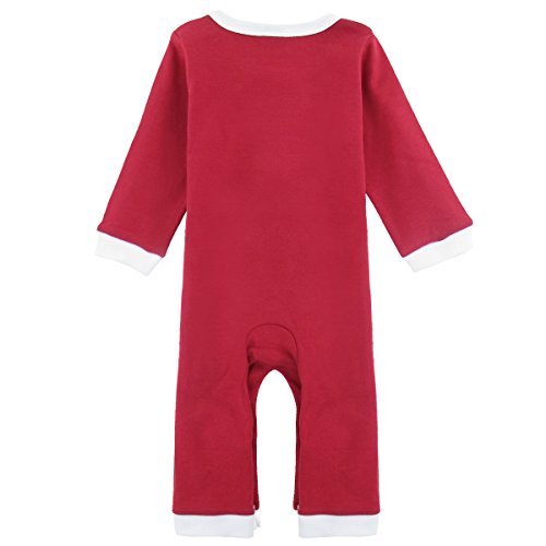 MOMBEBE COSLAND Mono Bebé Niño Manga Larga Disfraz Pápa Noel Gorro (Papá Noel 2, 6-9 Meses)