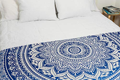 MOMOMUS Tapiz de Mandala para Pared - Ideal como Pareo, Colcha, Mantel, Alfombra de Picnic, Manta/Toalla de Playa Grande - Duradero, Elegante, Versátil - 100% Algodón y Tintes Vegetales - 210x230cm