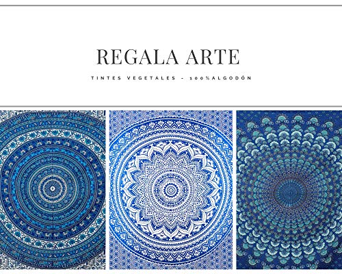 MOMOMUS Tapiz de Mandala para Pared - Ideal como Pareo, Colcha, Mantel, Alfombra de Picnic, Manta/Toalla de Playa Grande - Duradero, Elegante, Versátil - 100% Algodón y Tintes Vegetales - 210x230cm