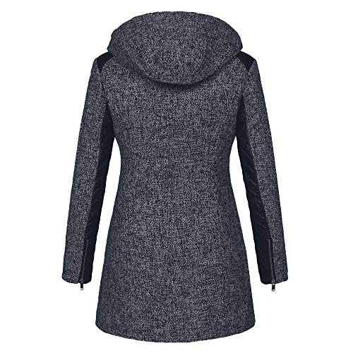 MOMOXI Moda Mujer Abrigos de Lana Casuales Cuello Cálido Sólido Abrigo de Lana Suelta Abrigo Mujer Invierno Talla Grande Sudaderas con Capucha y Bolsillo Casual Cremallera Felpa Suéter Tops