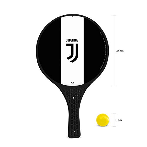 Mondo Toys- 2 Raquetas de plástico - Bola de Goma - Juego de Playa para niños y Adultos - Producto Oficial del F.C. Juventus Torino Unisex - 15022