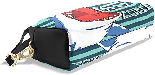 Monedero Tiburón Peligroso con Barbilla Estuche para lápices Cuero de PU Papelería para Estudiantes Estuche para lápices Estuche para Almacenamiento Maquillaje cosmético