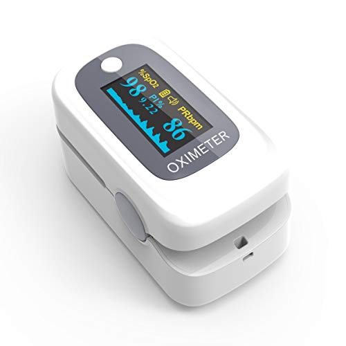 Monitor de saturación de oxígeno, oxímetro de pulso de alta calidad, monitor de oxígeno, monitor de saturación de O2, oximetría portátil OLED con baterías (batería no incluida)