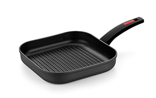 Monix Titan - Grill con Rayas 28 cm, aluminio forjado con antiadherente reforzado con titanio, full induction