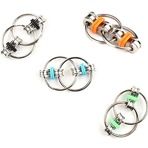 Monland Cadena de DescompresióN Juguete Cadena de Bicicleta Llavero de Metal el Juguete Es Adecuado para Adultos y Ni？Os Cadena de DescompresióN Azul