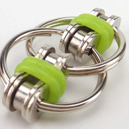 Monland Cadena de DescompresióN Juguete Cadena de Bicicleta Llavero de Metal el Juguete Es Adecuado para Adultos y Ni？Os Cadena de DescompresióN Naranja