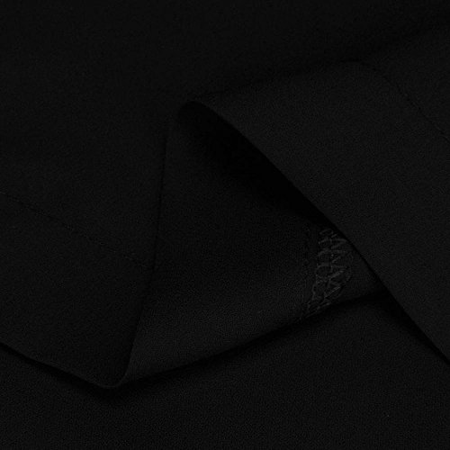 Mono Largo Mujer,Venmo Pantalones Mujer,Monos de Vestir Mujer,Trajes de Fiesta,Gasa Bodycon Monos de Manga Corta de Fiesta Mujer Verano,Casual Pantalones Largo (Negro, XL)