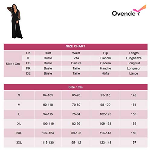 Mono Mujer Largo - Jumpsuit Elegante para Ceremonia y Eventos, Novia o Dama de Honor - para Fiesta Discoteca Moda Baile (S, Negro)