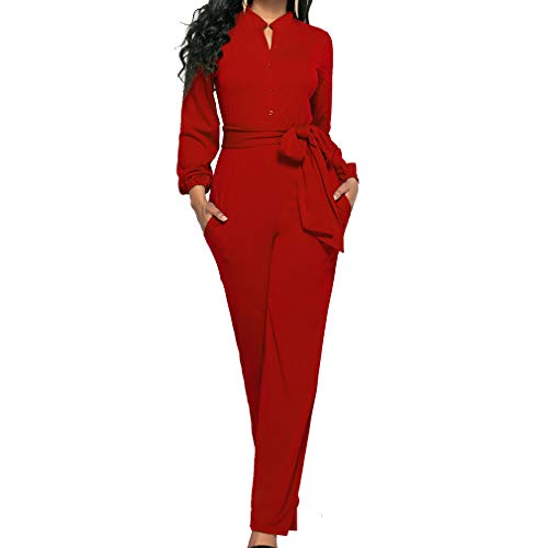 Mono Mujer Largo Mangas Sexy Larga Jumpsuits Elegante Pantalones Pierna Ancha con Cinturón para Playa Business Oficina Y Fiesta Cóctel Fiesta Noche Clubwear