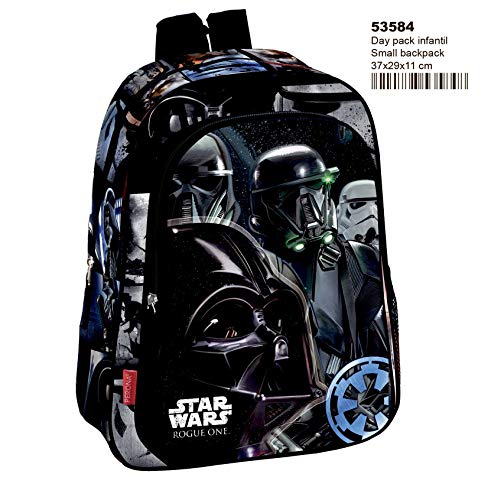 Montichelvo Star Wars Rogue One Mochila Infantil, 36 cm, Negro, 30 x 24 x 10 cm