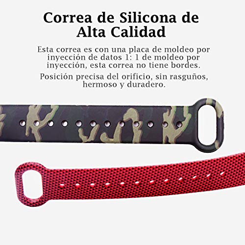 Monuary 8 Piezas Correa para Xiaomi Mi Band 3/4 Pulsera Banda - Silicona Reloj de Recambio Brazalete Coloridos Correas para Xiaomi Mi Band 3/4 [Compatible con Mi Smart Band 4 Ahora]