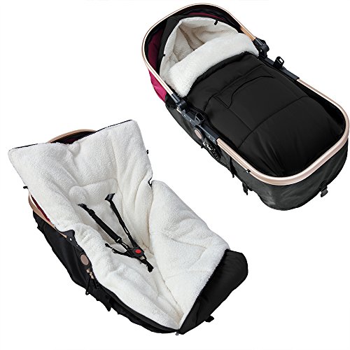 Monzana Saco para bebé Negro envoltura de cochecito para asiento de coche manta 93x56cm abrigo saco de dormir capazo