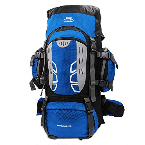 Mooedcoe 75L Mochila Senderismo Tactica Mochila Hombre Impermeable de Trekking Viaje Montaña Acampada Escalada (Azul)