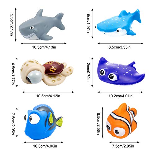 MOOKLIN Océano Squirting Juguete del Baño, 6 Piezas Juguetes de Natación del Flotante para Bebe Niños Agua Piscina Baño Playa