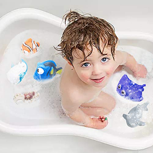 MOOKLIN Océano Squirting Juguete del Baño, 6 Piezas Juguetes de Natación del Flotante para Bebe Niños Agua Piscina Baño Playa