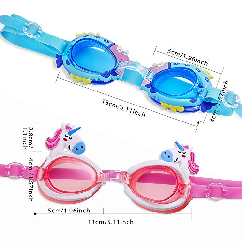 MOOKLIN ROAM Gafas de Natación Infantil, 2pcs Antiniebla Gafas para Nadar Antigoteo Protección UV sin Fugas incluir Enchufe de oído y Clip de Nariz Ajustable para Niñas, Niños, Juventud Edad 3 – 13