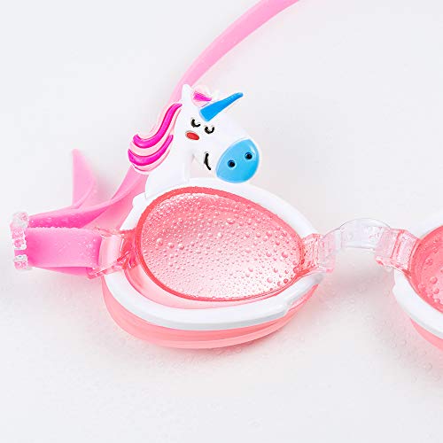 MOOKLIN ROAM Gafas de Natación Infantil, 2pcs Antiniebla Gafas para Nadar Antigoteo Protección UV sin Fugas incluir Enchufe de oído y Clip de Nariz Ajustable para Niñas, Niños, Juventud Edad 3 – 13