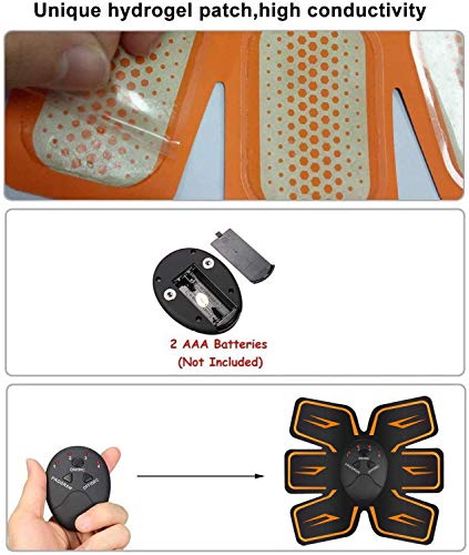 Moonssy Electroestimulador Muscular Abdominales, EMS Estimulador Muscular Abdominales Cinturón, ABS Estimulador Muscular para Bdomen/Brazo/Piernas/Glúteos