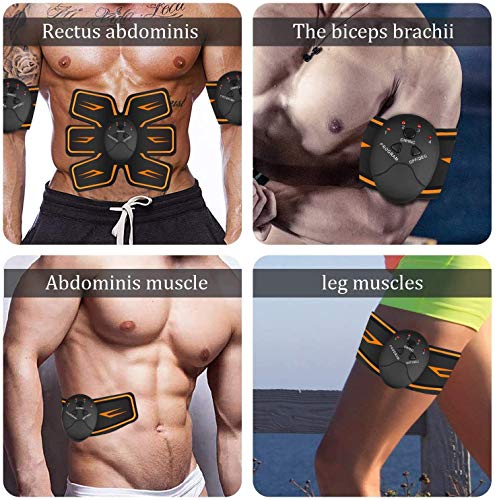 Moonssy Electroestimulador Muscular Abdominales, EMS Estimulador Muscular Abdominales Cinturón, ABS Estimulador Muscular para Bdomen/Brazo/Piernas/Glúteos