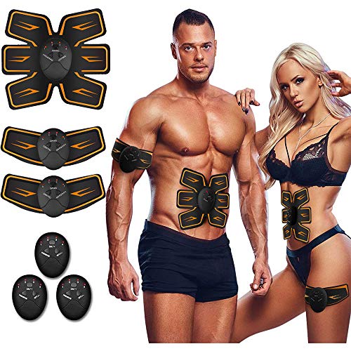 Moonssy Electroestimulador Muscular Abdominales, EMS Estimulador Muscular Abdominales Cinturón, ABS Estimulador Muscular para Bdomen/Brazo/Piernas/Glúteos
