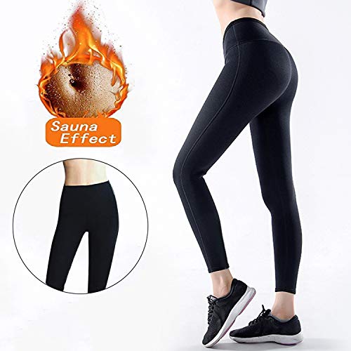 Moonssy Pantalones para Adelgazar,Pantalones Deportivos Mujer, Pantalón de Sudoración Adelgazar, Leggings Push Up, Mallas Termicos de Neopreno, Faja Reductora Adelgazante para Deporte (S)