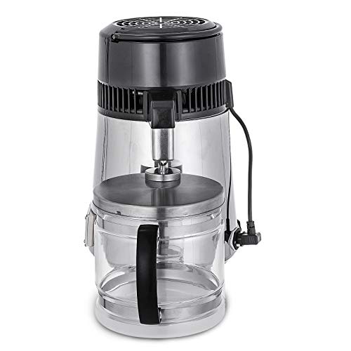Moracle Destilador de Agua de Acero Inoxidable 750W Destilación de Agua Destilador de Agua de 4 L (Plata)