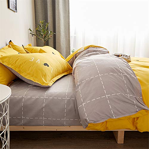 Morbuy Juego de Ropa de Cama de 4 Piezas Microfibra Juego de Fundas de Edredón con 1 Funda Nórdica y 1 Sábana encimera 2 Funda de Almohada (Cama 135/140-180x220cm/1.8M,Gatito)