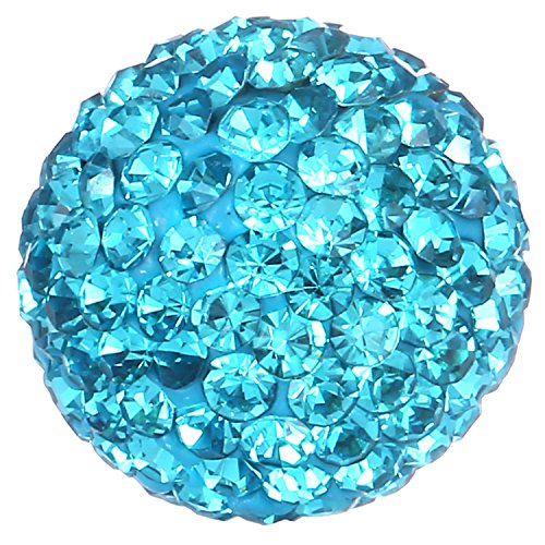 Morella Collar de Acero Inoxidable 70 cm con Colgante Mantra Om y Bola de resonancia de circonita de Color Turquesa Ø 16 mm para Damas en Bolsa para Joyas