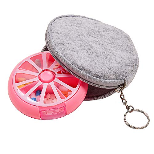 Morepack - Pastillero semanal para 7 días, 3 unidades, con 1 bolsa de almacenamiento de fieltro