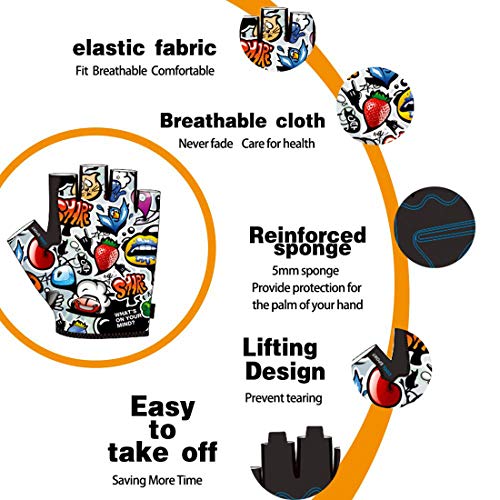 Morethan Guantes de Ciclismo niñas y niños para Bicicleta, Corto Dedo para Primavera Verano Otoño, Edad 4 5 6 7 8 9 10 11 12, Protección de Manos Suave, cómoda, Duradera, Segura (XS (for Age 4-8)