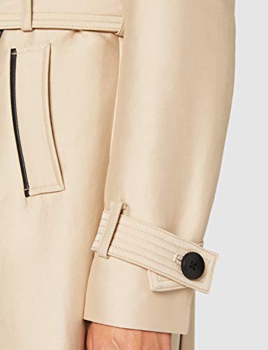 Morgan Trench Détails PU Noir Gaston Gabardina, Beige, T40 para Mujer