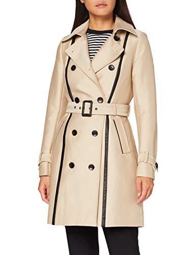 Morgan Trench Détails PU Noir Gaston Gabardina, Beige, T40 para Mujer
