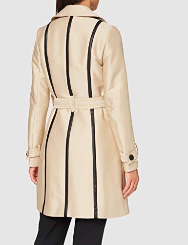 Morgan Trench Détails PU Noir Gaston Gabardina, Beige, T40 para Mujer