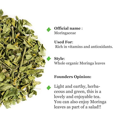 Moringa oleifera orgánica infusión - Ideal para ensaladas y sopas - Infusión de aceite de ben en hoja suelta - Moringaceae - Tisana Marango 200g