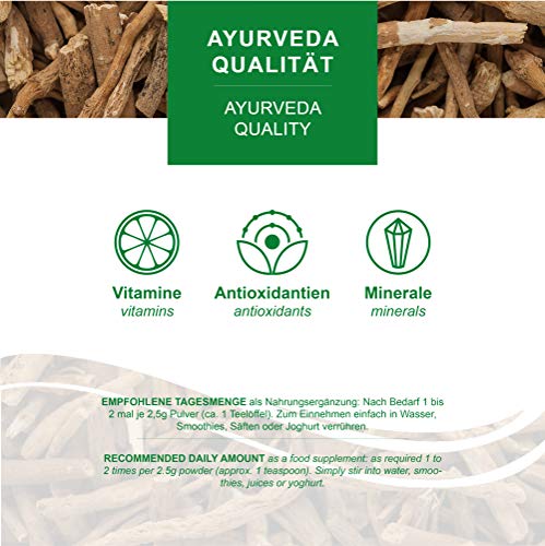 MoriVeda® - Ashwagandha Powder 250g (Calidad superior, 100% natural) - Cereza de invierno, Withania Somnifera, Ginseng indio - Polvo de raíz de MoriVeda (1x250g)