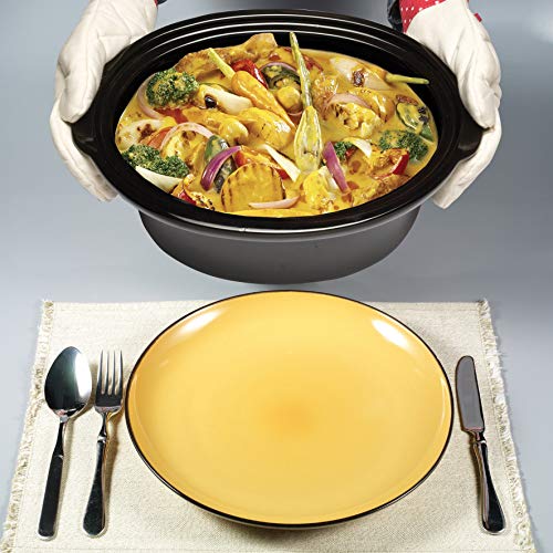 Morphy Richards Ovaler Slow Cooker Olla de cocción Lenta, 6.5 litros, cerámica, Acero Inoxidable