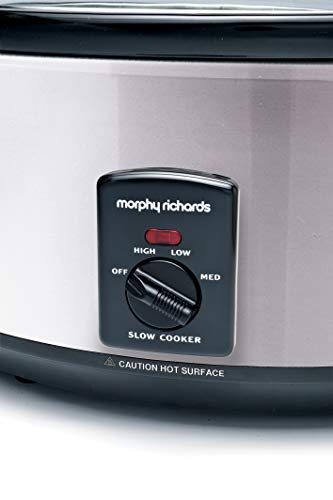 Morphy Richards Ovaler Slow Cooker Olla de cocción Lenta, 6.5 litros, cerámica, Acero Inoxidable