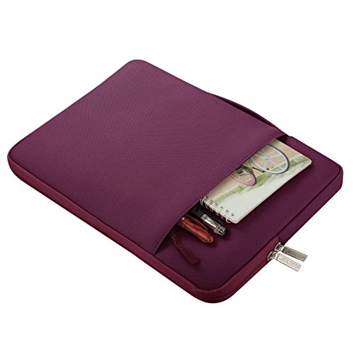 MOSISO Funda Blanda Compatible con 13-13,3 Pulgadas MacBook Air/MacBook Pro Retina/Ordenador Portátil, Poliéster Maletín Protectora Multifuncional Bolso, Vino Rojo