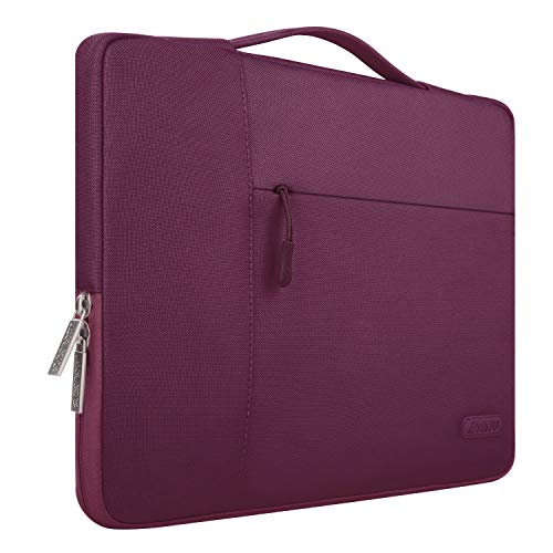 MOSISO Funda Blanda Compatible con 13-13,3 Pulgadas MacBook Air/MacBook Pro Retina/Ordenador Portátil, Poliéster Maletín Protectora Multifuncional Bolso, Vino Rojo