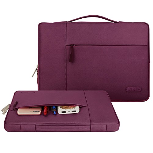 MOSISO Funda Blanda Compatible con 13-13,3 Pulgadas MacBook Air/MacBook Pro Retina/Ordenador Portátil, Poliéster Maletín Protectora Multifuncional Bolso, Vino Rojo
